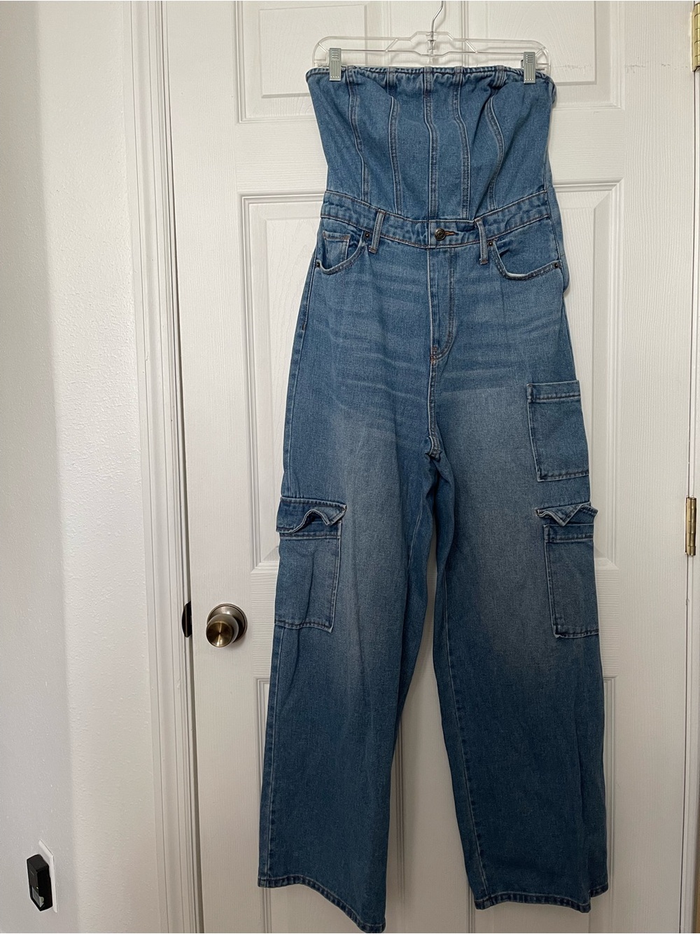wild fable High-Rise Strapless Wide-Leg Cargo Jeans - Blue